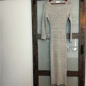 Meshki Maxi Sweater Dress w/ Back Oval Cut Out L